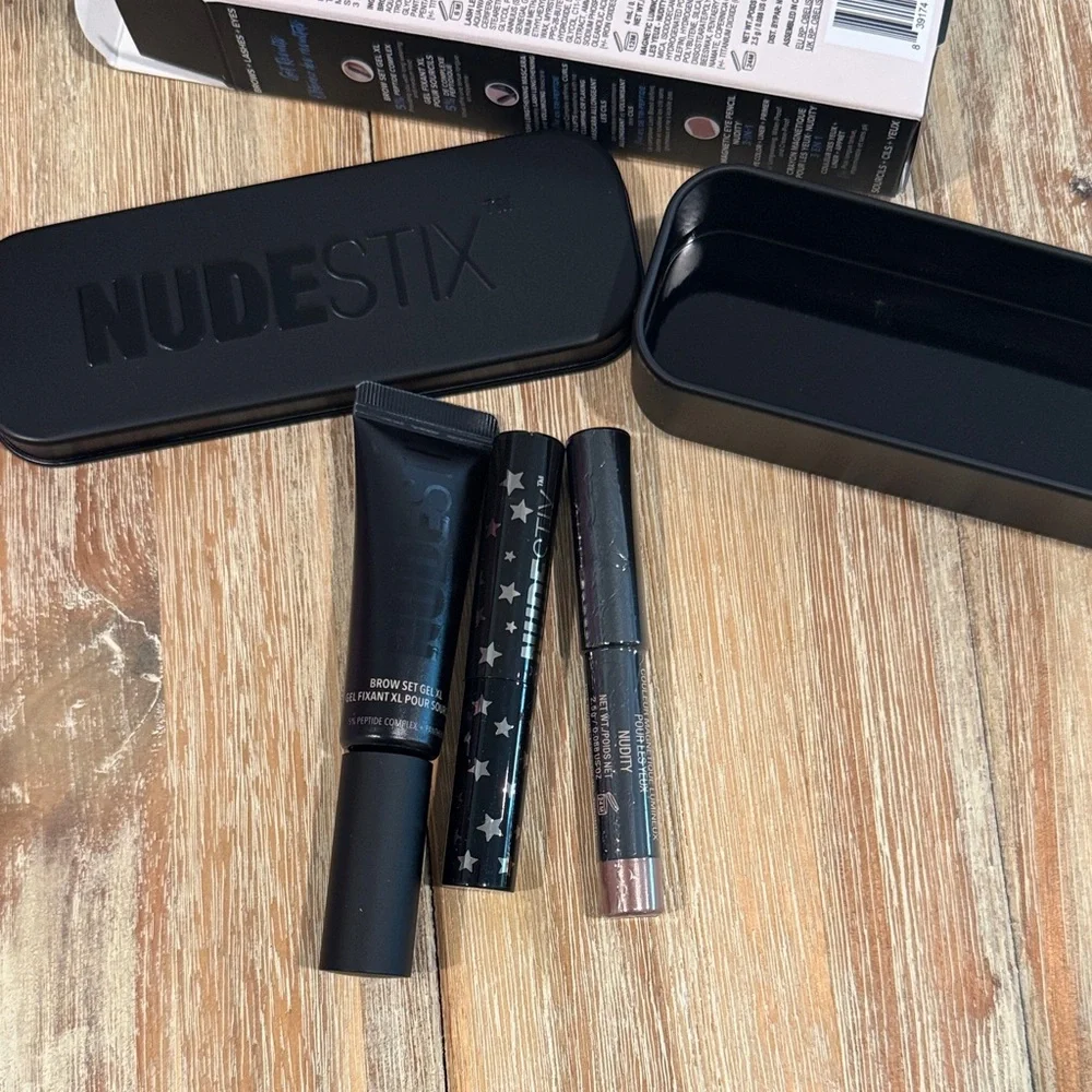 NUDESTIX Nudes Trio Eye Color Stick, Brow Gel, and Mascara Set